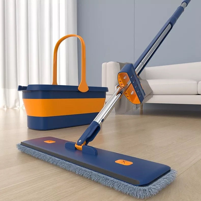 KIT 7 Conjunto De Esfregão E Balde Dobrável De Microfibra Com Raspador De Desaguamento