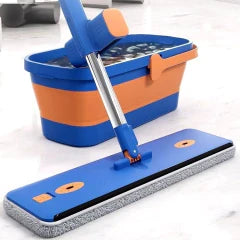 KIT 7 Conjunto De Esfregão E Balde Dobrável De Microfibra Com Raspador De Desaguamento