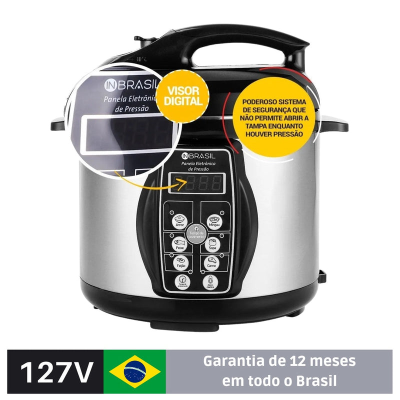 Panela de Pressão Elétrica In Brasil 4L - Inovação e Segurança pelo Melhor Preço!